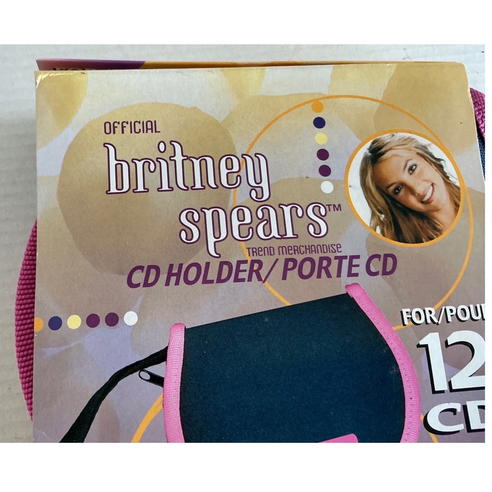 Britney Spears Vintage Y2K CD Holder Case 12 Capacity Pink Blue Music Media NWT